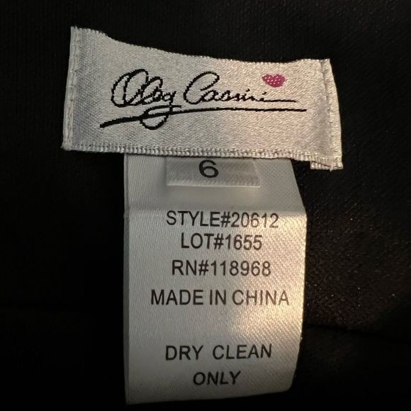 Oleg Cassini black bodycon dress spaghetti strap size 6 style 20612 - Picture 5 of 8